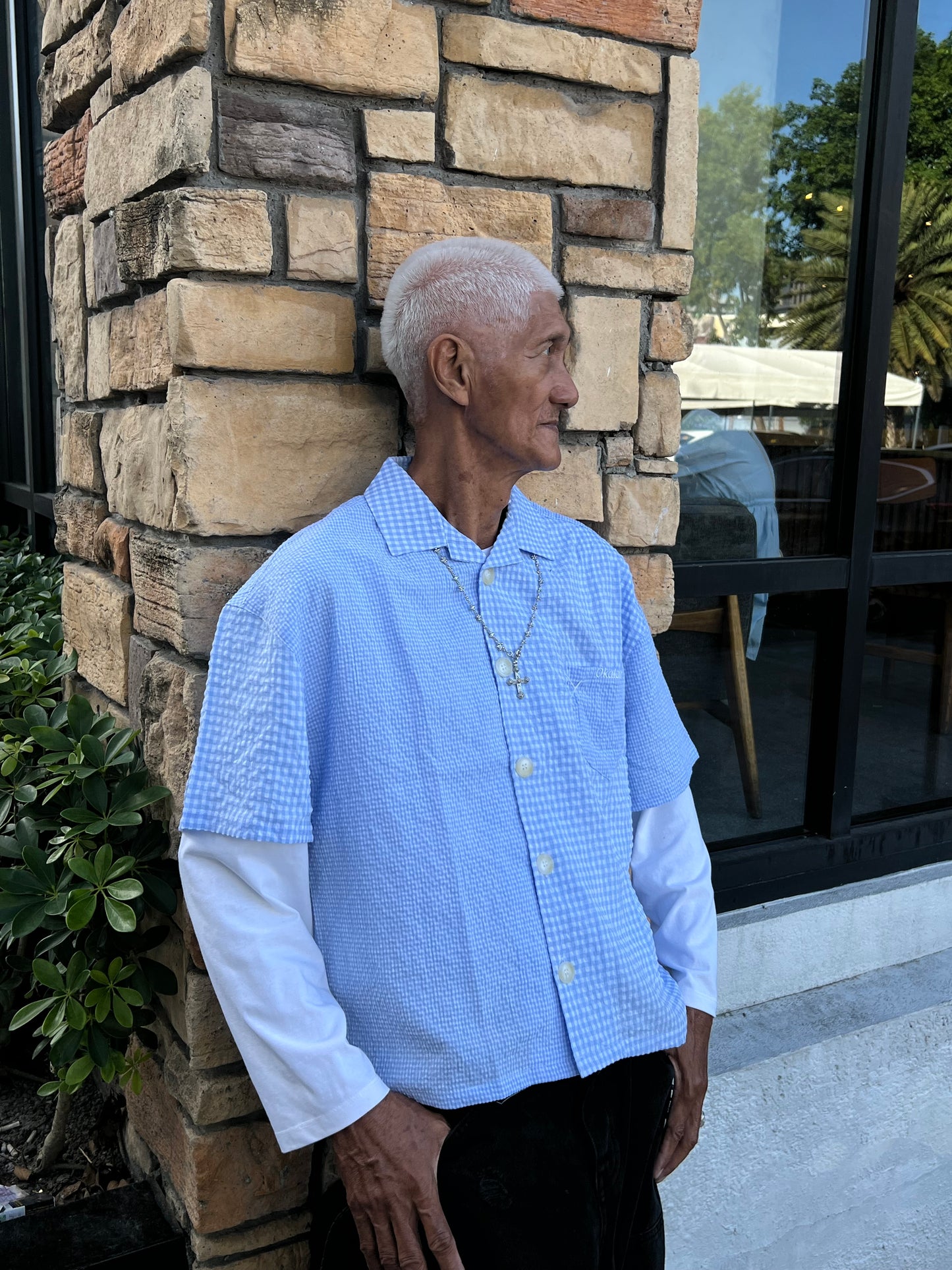 Dual Pattern Button-Up