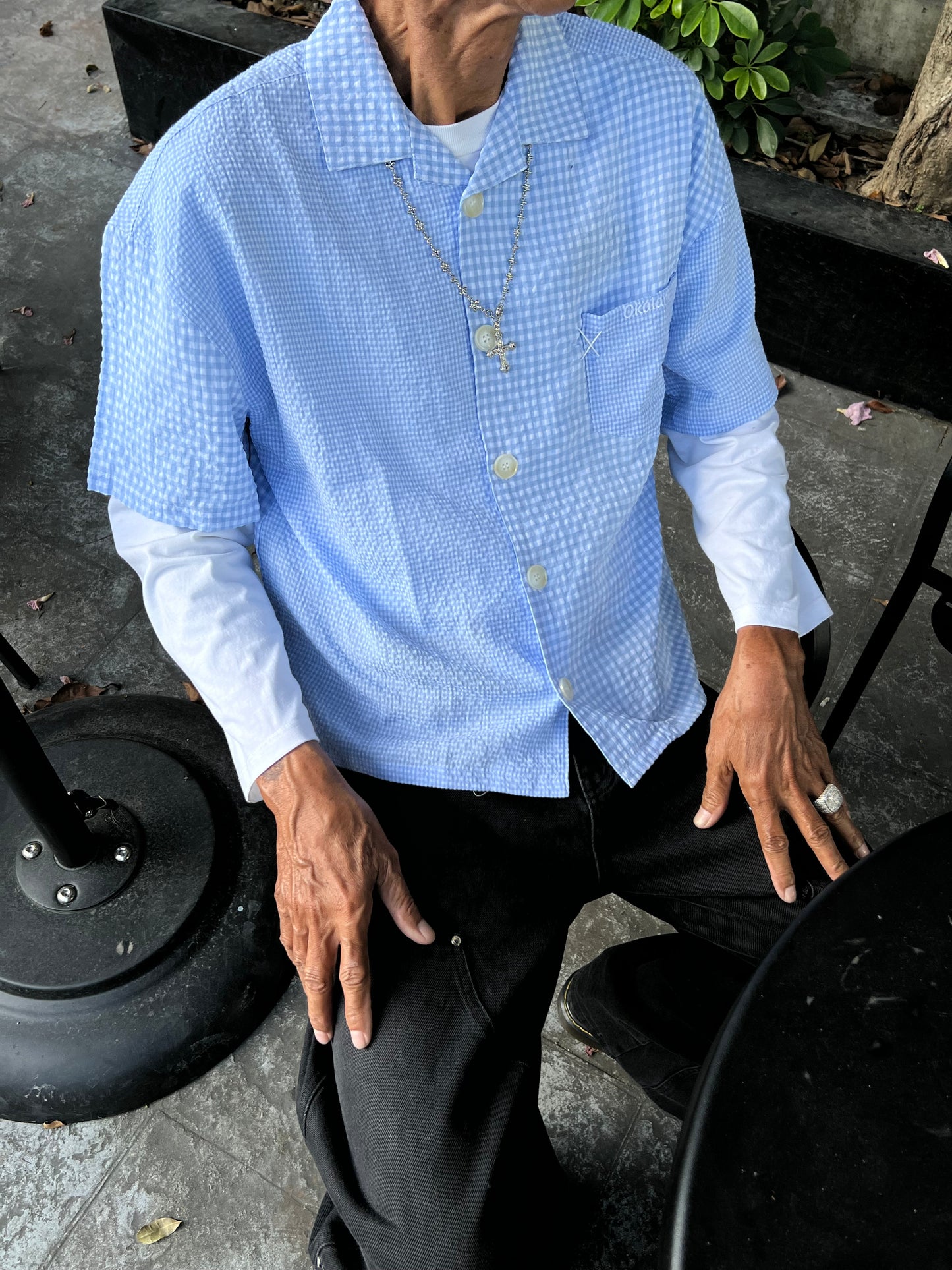 Dual Pattern Button-Up