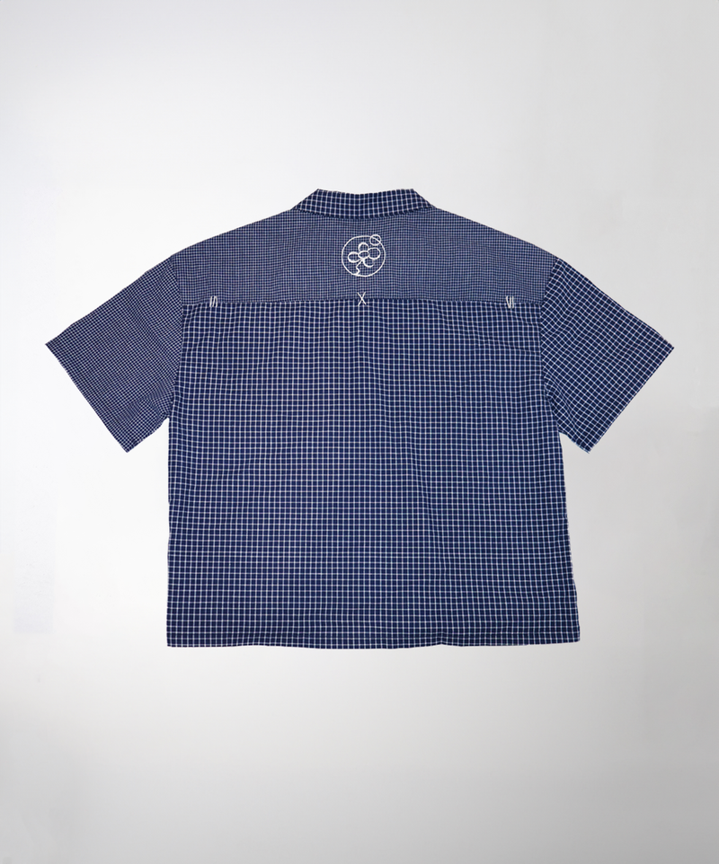 Dual Pattern Button-Up Navy