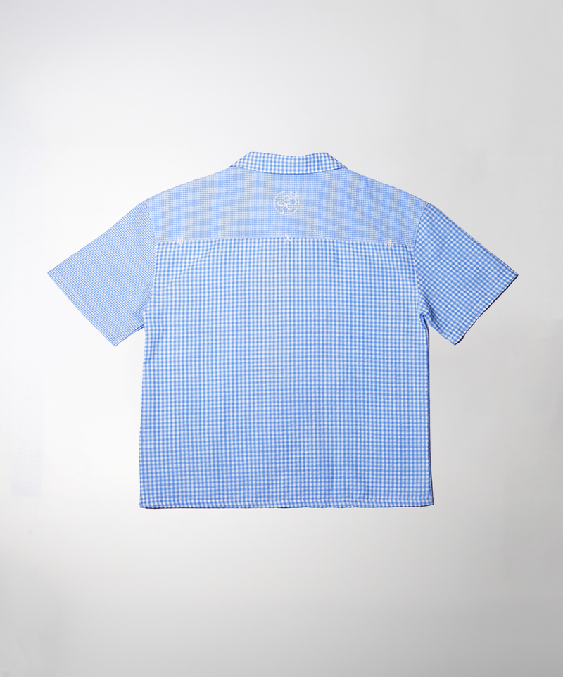 Dual Pattern Button-Up Sky Blue